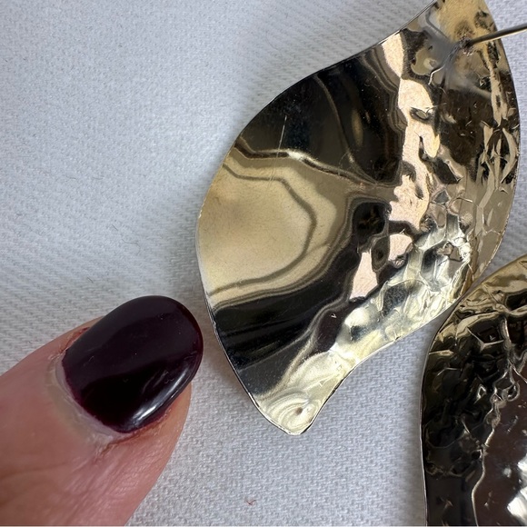 EA9 Organic Form Hammered Gold Statement Earrings FINAL PRICE - Picture 11 of 12